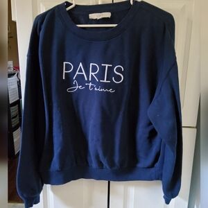 LOFT Dark Blue Paris Je t'aime Sweatshirt